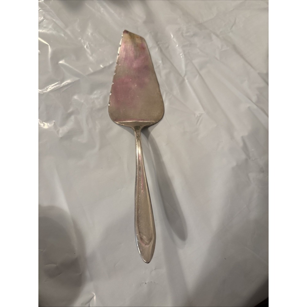 Vintage! MERIDEN SILVER CO. Large Pie/Cake Silver-Plated Server First Lady 1960s